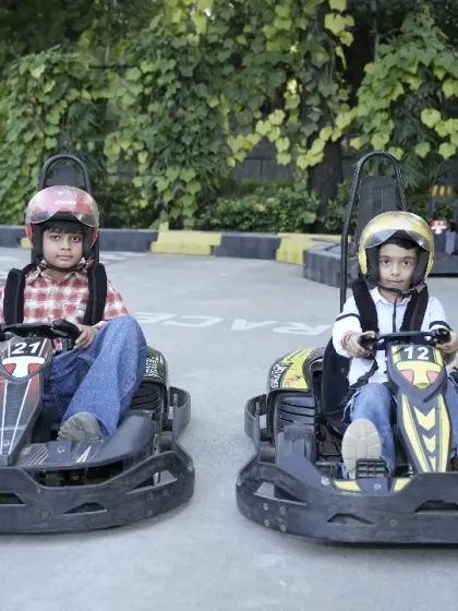 For our little thrill-seekers, the outdoor go-kart track at our Punjabi Bagh location is a huge hit. We provide all the safety gear so kids can experience the excitement of racing their friends.