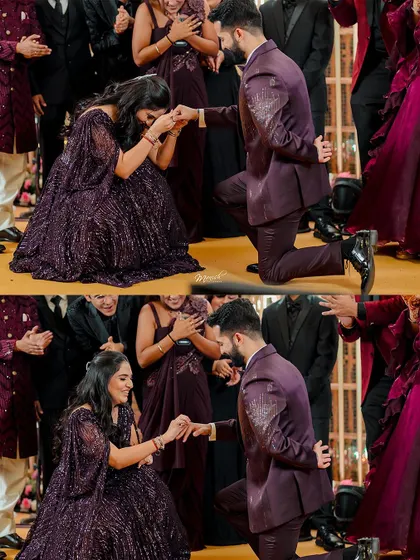 A modern twist on the ring ceremony, where both partners get on one knee to propose to each other. A beautiful symbol of equality and love.