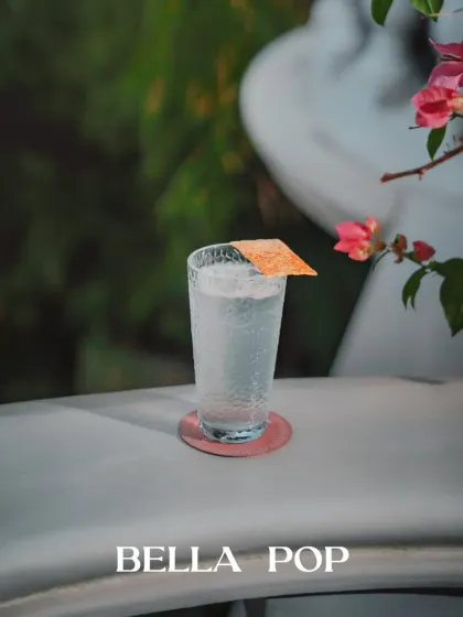 The zesty sparkle of Bella Pop is one of seven curious sips from my Sober Curious 2.0 menu. Each glass tells a story, a bottled moment of magic without the buzz.