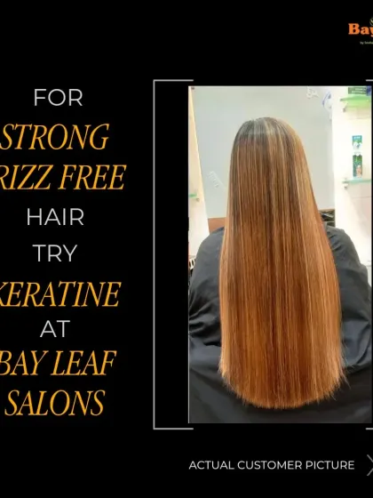 For strong, frizz-free hair, try our Keratin protein treatment. This is an actual customer picture showcasing the sleek and healthy results you can expect.