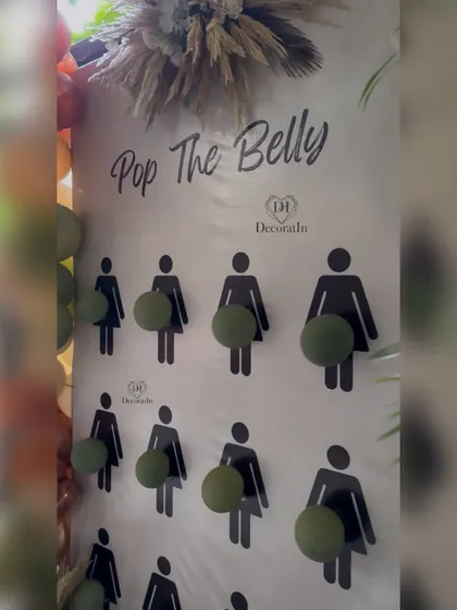 A close-up of the "Pop the Belly" game, a guaranteed laugh for any baby shower.