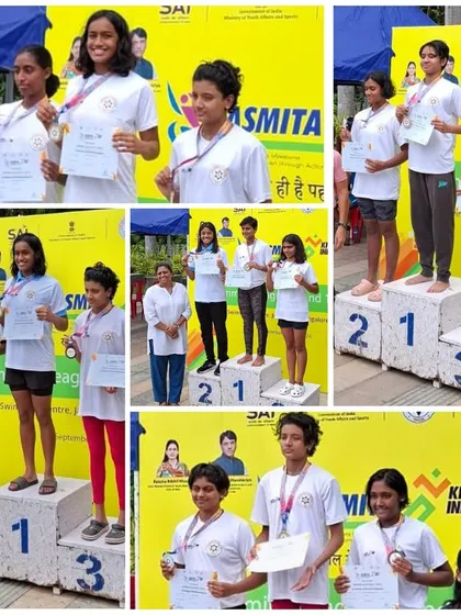 Our 15 & under girls team celebrating their medal wins at the Khelo India Junior Women's Series.