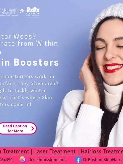 This graphic explains why Skin Boosters are a great solution for winter skin woes, as they hydrate from within to repair the skin barrier and revive its glow.