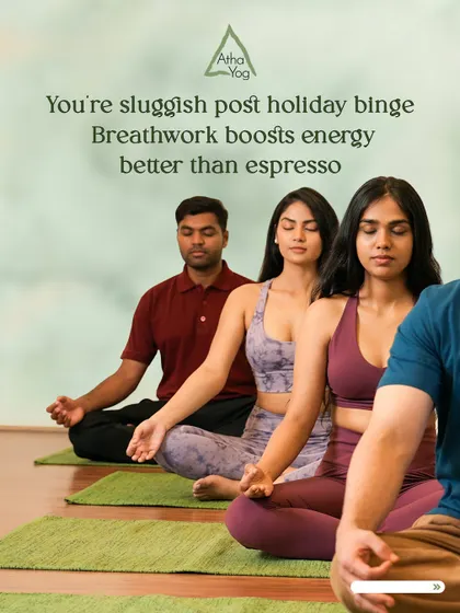 If you're feeling sluggish after a holiday, our breathwork sessions can boost your energy better than an espresso. This is a reminder to join our Vacation Recovery Package.