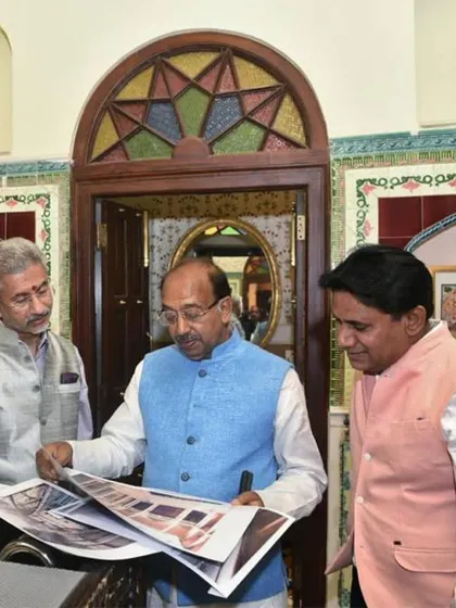I had the privilege of explaining the restoration process of the Golden Haveli to Minister Dr. S. Jaishankar, showing him the architectural drawings and before-and-after photographs of the project.