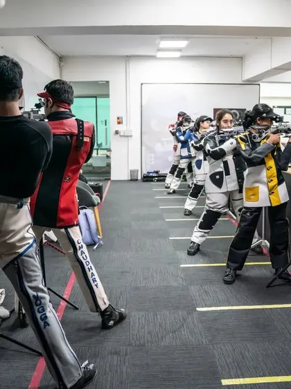 The professional setup of my range, with clear lane markings and electronic targets, ensures a fair and efficient competition environment.
