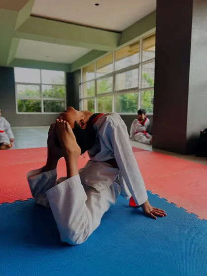 This student's back flexibility is on full display in this impressive pose.