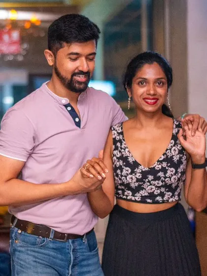 Another happy couple on the La Rumba floor. The connection and smiles are what it's all about.