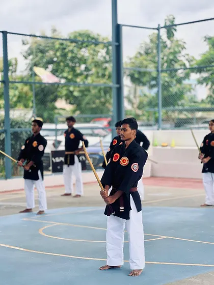 Participants in the National Samurai Championship 2024, holding their wooden swords (bokken) with intense concentration.