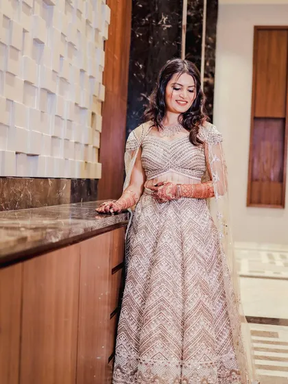 The full look. Bhoomi's elegant lehenga is perfectly complemented by her minimal and magical makeup.