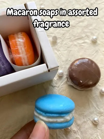 These macaron soaps are another one of my dessert-themed creations. They come in various colors and are almost too cute to use.