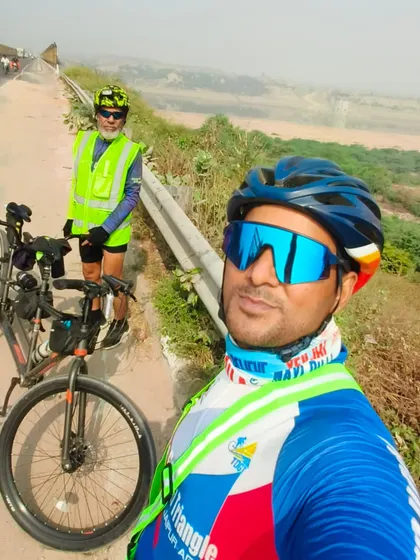 A selfie on the highway during a BRM. The open road, the challenge, and the company make for an unforgettable experience.