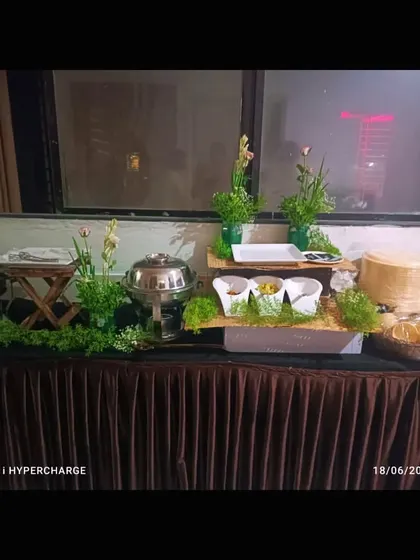 Another angle of the house warming buffet, showing the dessert and bread station. We ensure a complete meal from starters to dessert.