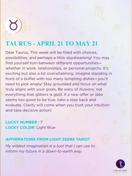 This week's tarot reading for Taurus. You may find yourself torn between different opportunities. Stay grounded and focus on what truly glitters.
