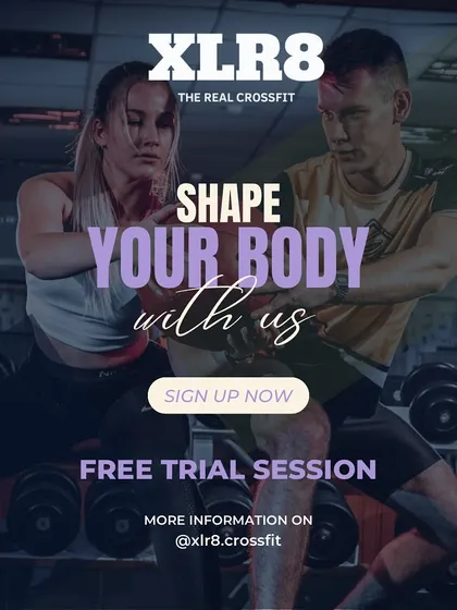 Shape Your Body With Us. A graphic offering a free trial session to new members.