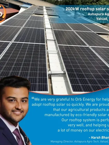 Ashapura Agro Tech, a manufacturer of agricultural shade netting, is saving INR 10 lakhs per annum with their 200-kilowatt rooftop system, now producing their products with eco-friendly solar energy.