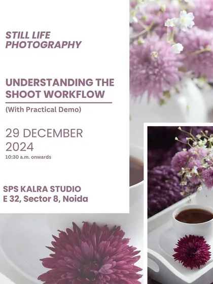 Still life is an art of precision. This workshop, mentored by Aditi Singh, covers the complete shoot workflow, from client briefing and concept development to lighting and post-production.