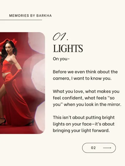 The magic isn't in the camera, it's in you. This graphic explains my core philosophy: my first step is always getting to know you, so I can bring your inner light forward.