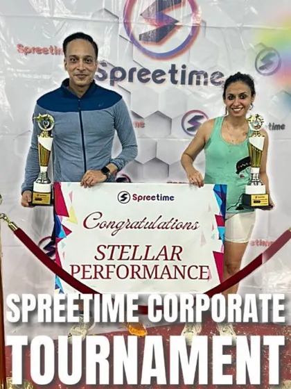 A hard-fought journey to the podium. Our players celebrate their runners-up title at the Spreetime Corporate Tournament.