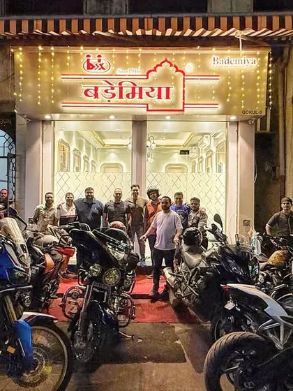 A group of bikers making a pit stop at Bademiya. Good food, good friends, and the open road, the perfect combination.