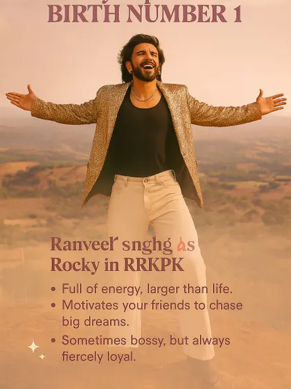 In my Bollywood bestie series, Birth Number 1 is represented by Ranveer Singh as Rocky. This shows the larger than life, energetic, and fiercely loyal side of people with this number.