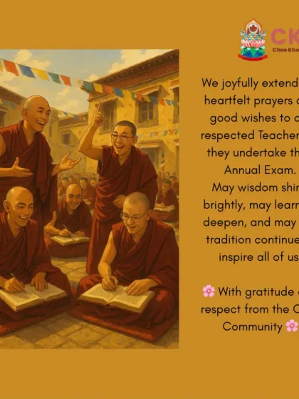 An announcement for a volunteer day during a weekend with no classes. This is an opportunity for the community to help clean and reorganize the center, accumulating merit and strengthening our connection.