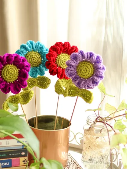Happy Holi. A bouquet of my most colourful crochet flowers to celebrate the festival of colours.
