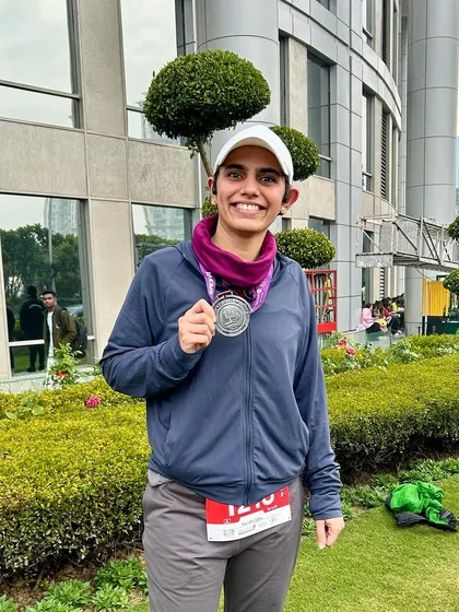 Proudly showing my finisher medal after the One Race SuperSikh Run.