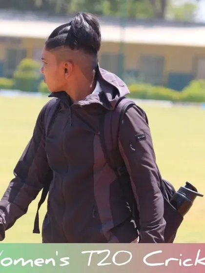 A player arriving at the ground, ready for her match in the CBR Women's T20 Cricket Cup.