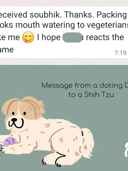 "Packing looks mouth watering to vegetarians like me." This message from a doting Shih Tzu dad made us smile! We take pride in making food that looks as good as it tastes.