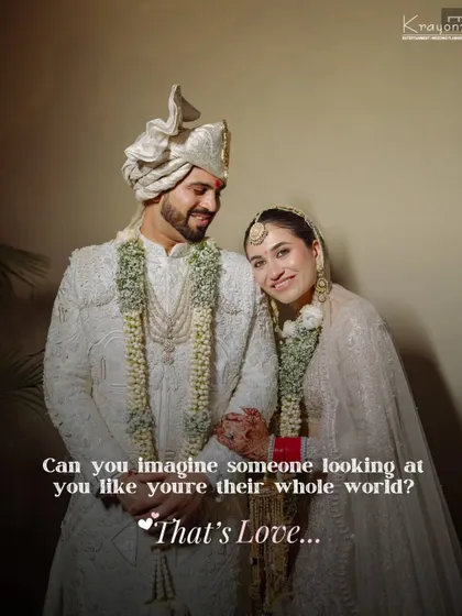 "Can you imagine someone looking at you like you're their whole world? That's Love." A beautiful portrait of the couple, perfectly capturing the adoration and love they share.