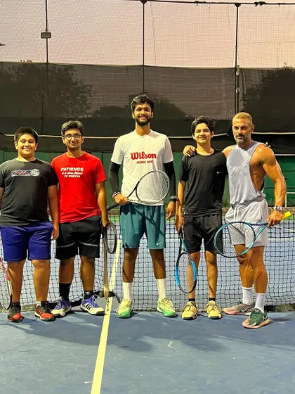 A group photo with some of our players and coaches. We are more than just an academy; we are a team dedicated to the sport of tennis.