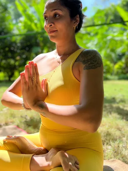Another shot of me in a moment of gratitude. My practice is a constant source of peace and strength, which I aim to share in every class.