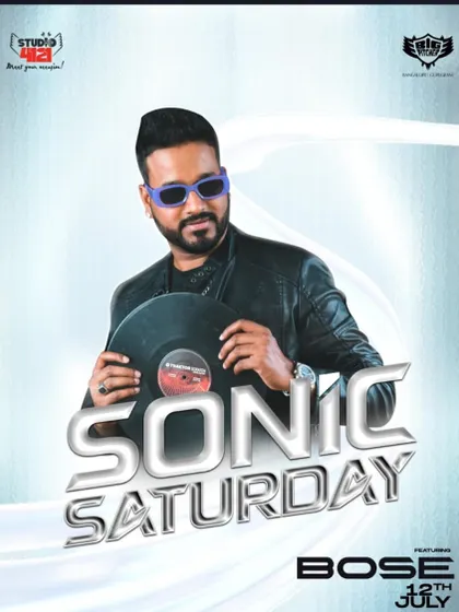 "Sonic Saturday" at Big Pitcher, Indiranagar. This poster features me with a classic vinyl record, blending old and new school.
