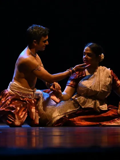 A tender moment from 'Raag Raagini', where the two dance forms come together in a story of love and connection.