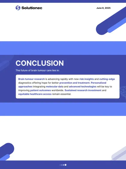 This series of infographics, created for World Brain Tumour Day, details the breakthroughs changing neuro-oncology. We cover emerging risk factors, AI in diagnostics, advanced imaging, and future trends like intraoperative molecular diagnostics and personalized medicine.