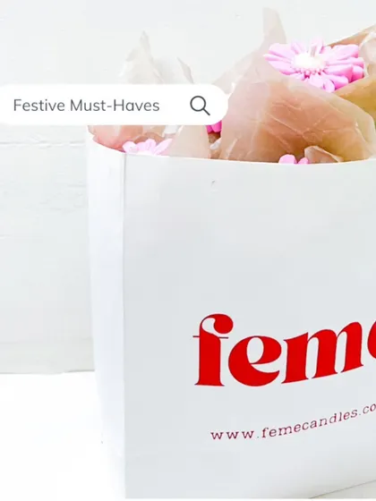 A festive must-have gift bag, ready to be filled with our hand-poured candles and treats.