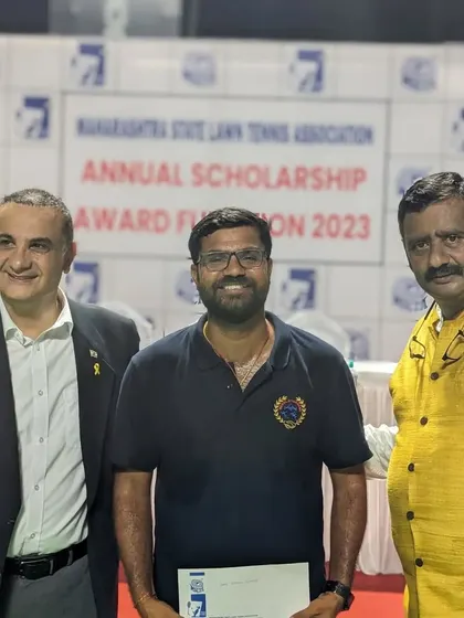 I was honored to receive a special award from the Maharashtra State Lawn Tennis Association for producing national champions, alongside our scholarship-winning trainees.