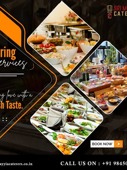 Blending love with a fresh taste. A collage of our beautiful buffet spreads and plated dishes.