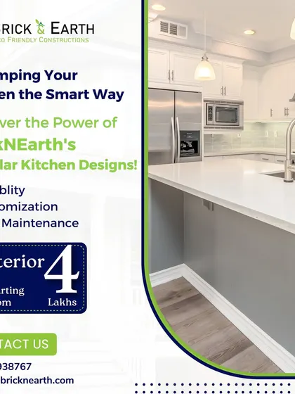 This image shows a smart modular kitchen design that is easy to maintain. We focus on providing flexible layouts and customization options so your kitchen is perfectly suited to your cooking style and storage needs.