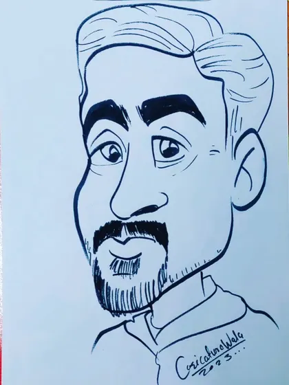 Another one of my funny caricatures. This one has a more serious, thoughtful look.