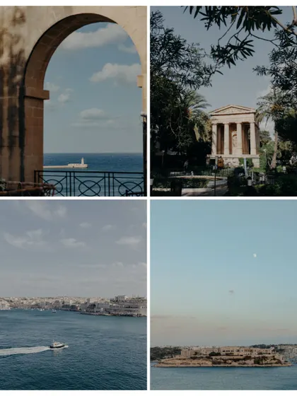 A collage showcasing the stunning landscapes and seascapes of Malta, setting the scene for a beautiful destination wedding.