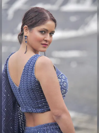 A back view of the crop top, showing its design and fit.