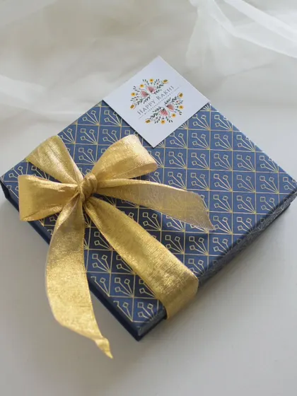 A beautifully wrapped gift box for Rakhi, showing the care I put into presentation.
