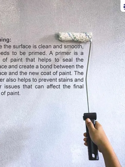 After cleaning and smoothing, we apply a coat of high-quality primer. This seals the surface, prevents stains from bleeding through, and creates a perfect bond between the wall and the new paint for maximum durability.