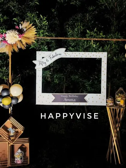 A fun and fabulous "50 & Fabulous" photo booth frame. I can create custom props like this to make your event even more interactive and memorable.