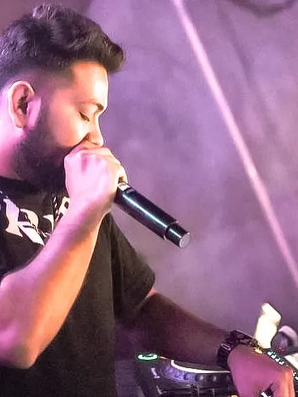 On the mic, lost in the music. These are the moments of pure flow.