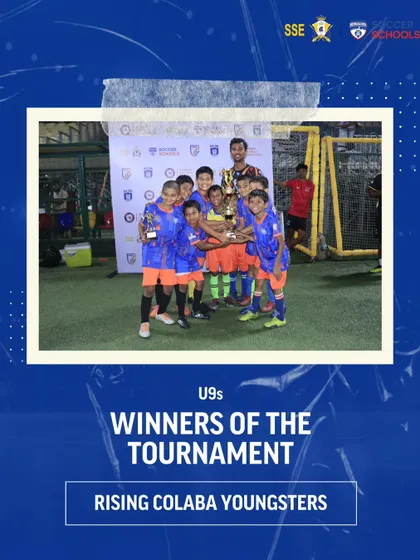 The Rising Colaba Youngsters, winners of the U9 category in our Champions League. We are proud to host competitive tournaments for grassroots development.