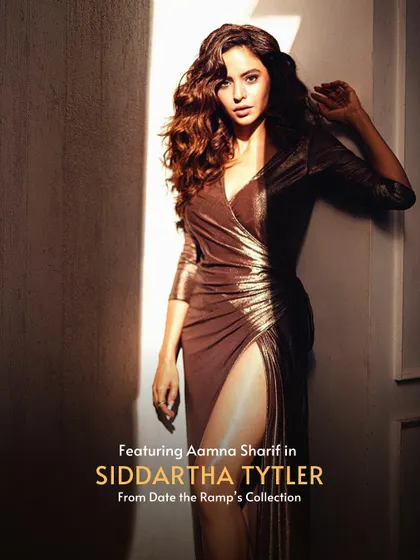 Aamna Sharif, aka Kashish, looking incredible in a Siddartha Tytler gown. She chose rental and saved in style.