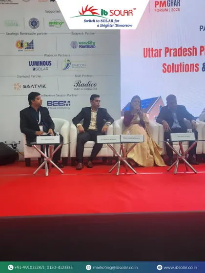 A side view of the panel discussion at the UP Energy Expo. Mr. Mahajan highlighted our commitment to accelerating India's clean energy goals through reliable, made-in-UP solar products.